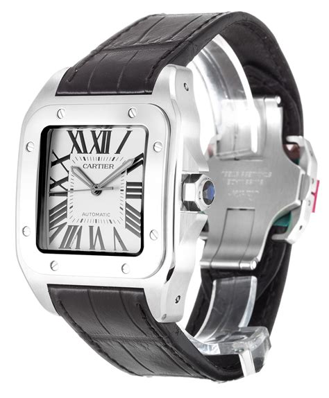 cartier santos 100 diamond bezel replica|cartier santos 100 diamond price.